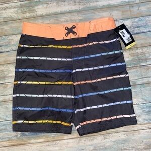 NWT Art Class Orange Banded Striped Shorts Husky